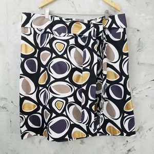 LANE BRYANT Black Gold Bronze White Skirt w/ Belt